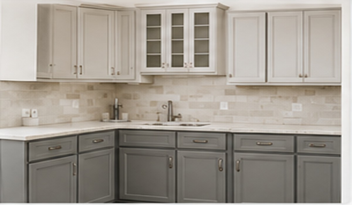 Clean professionally painted kitchen cabinets