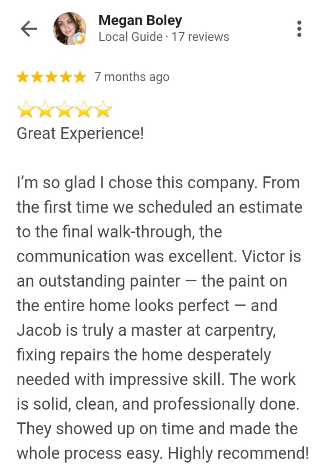 Google customer review 10
