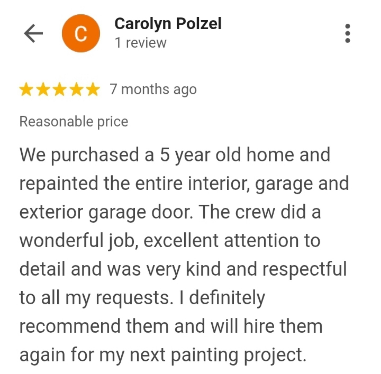 Google customer review 19