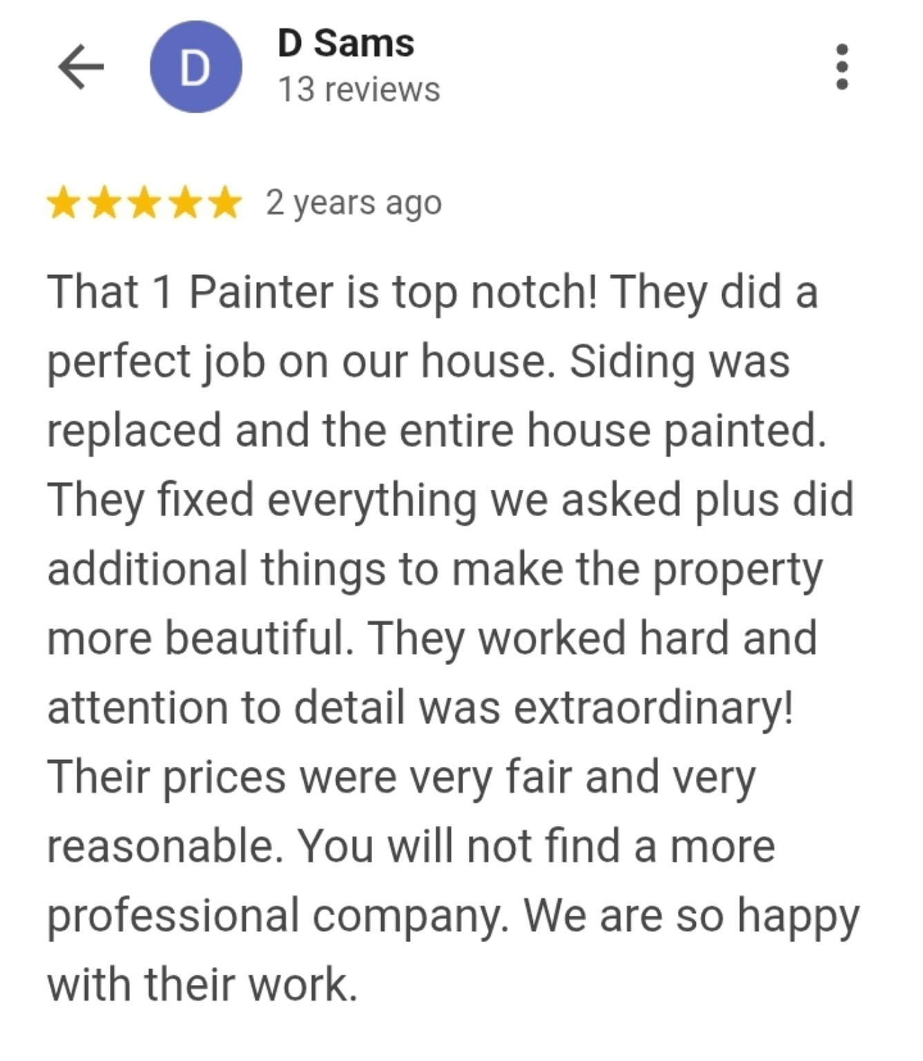 Google customer review 25
