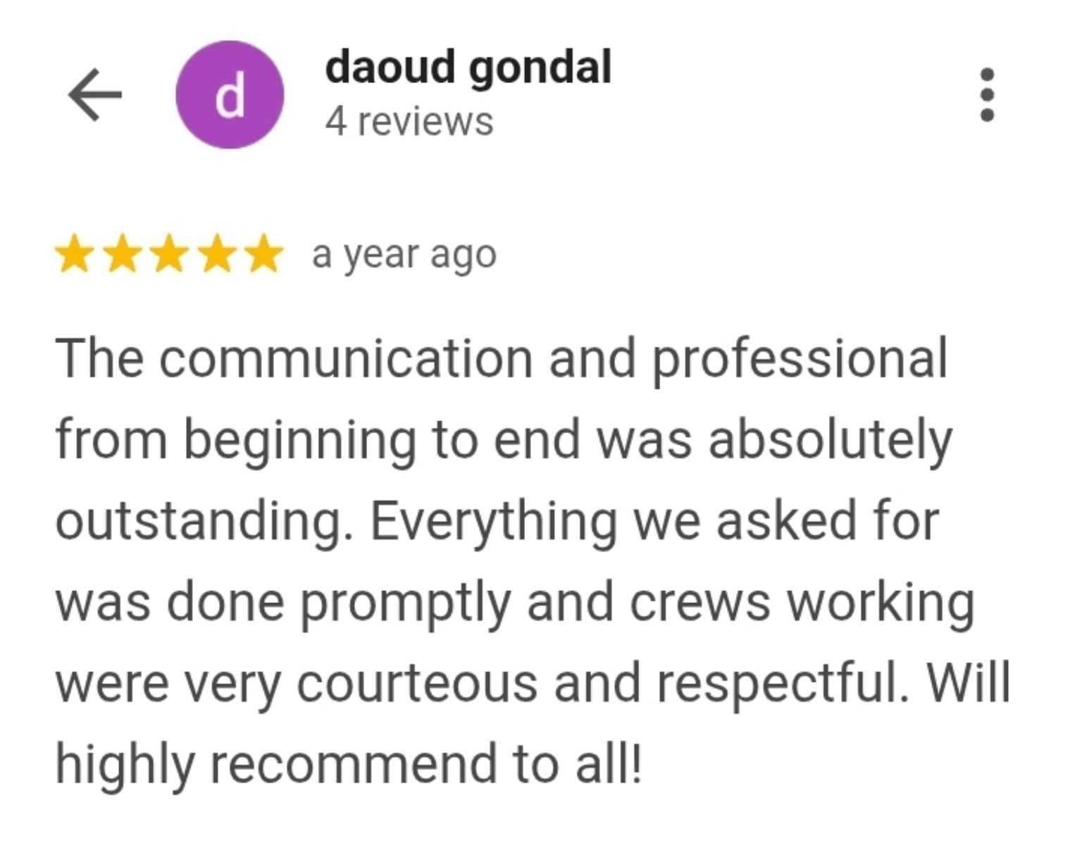 Google customer review 36