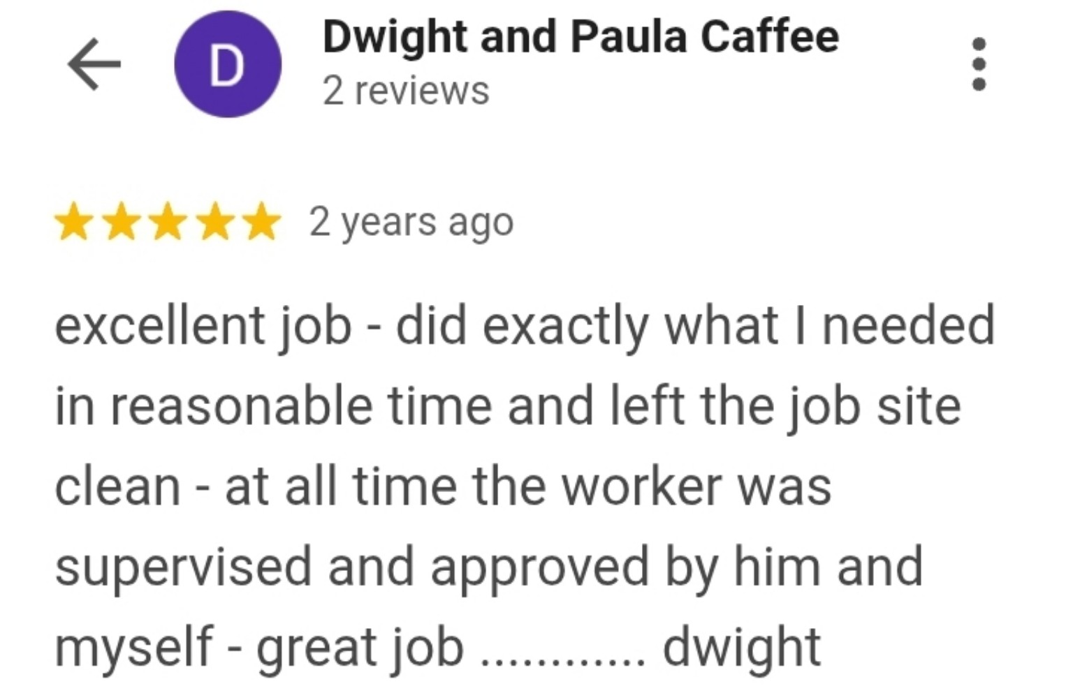 Google customer review 41