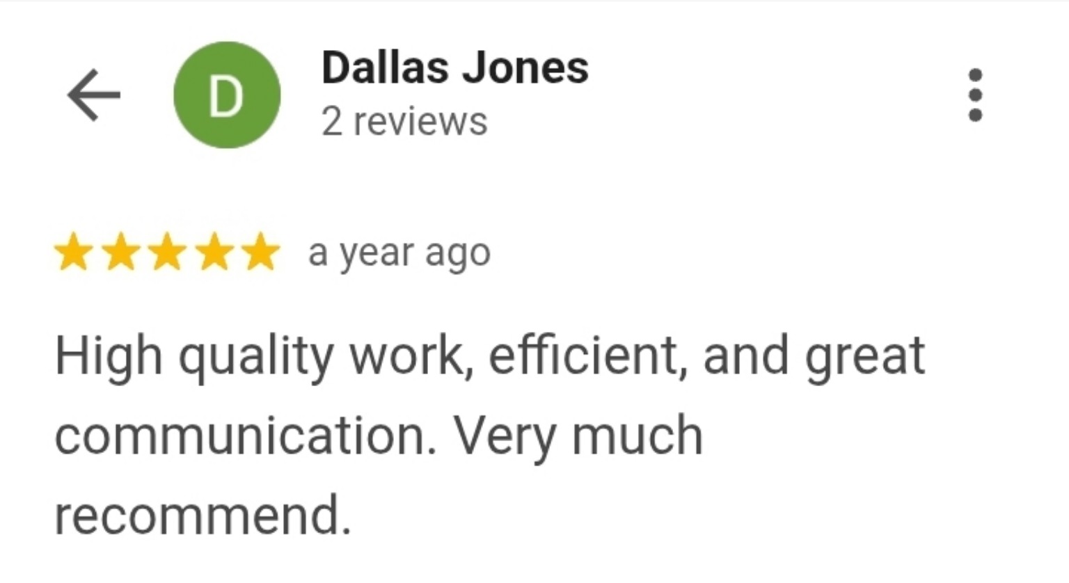 Google customer review 49