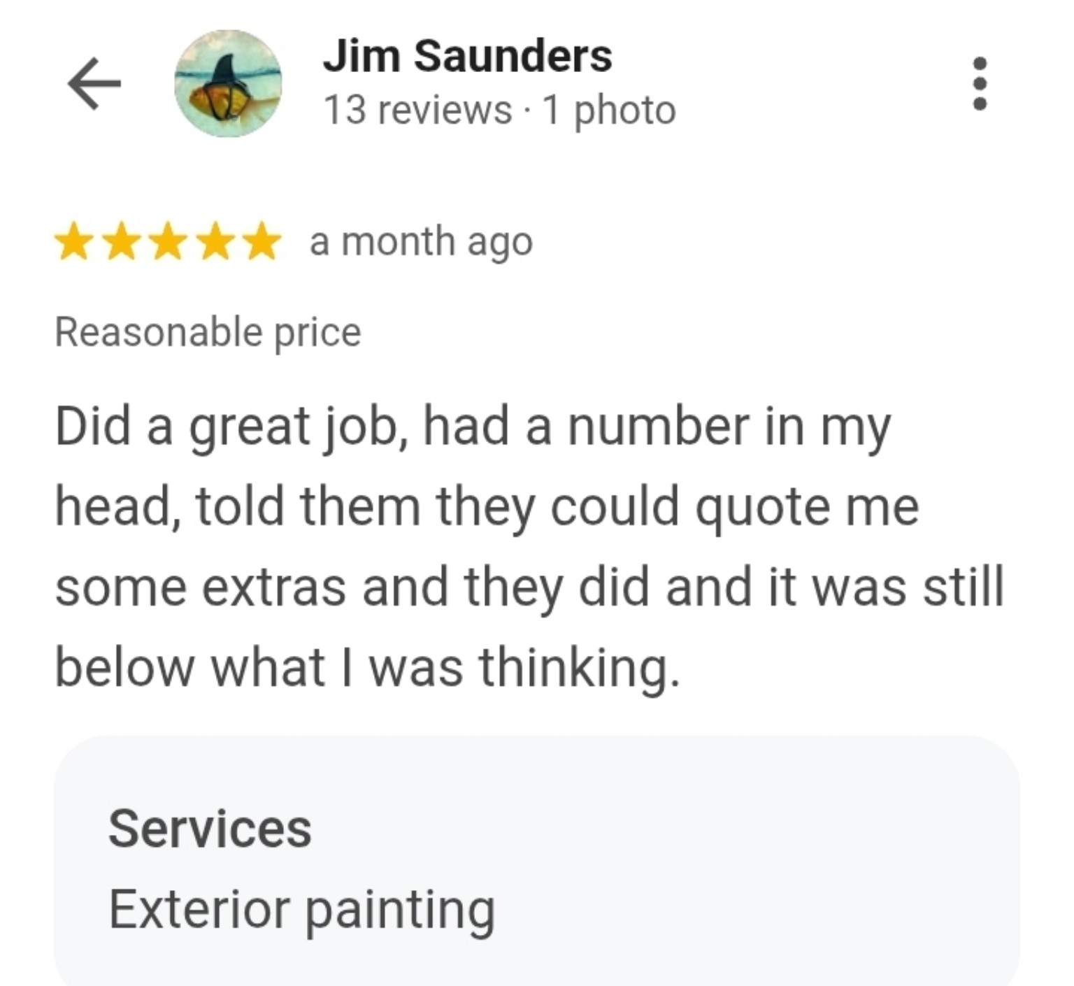 Google customer review 54